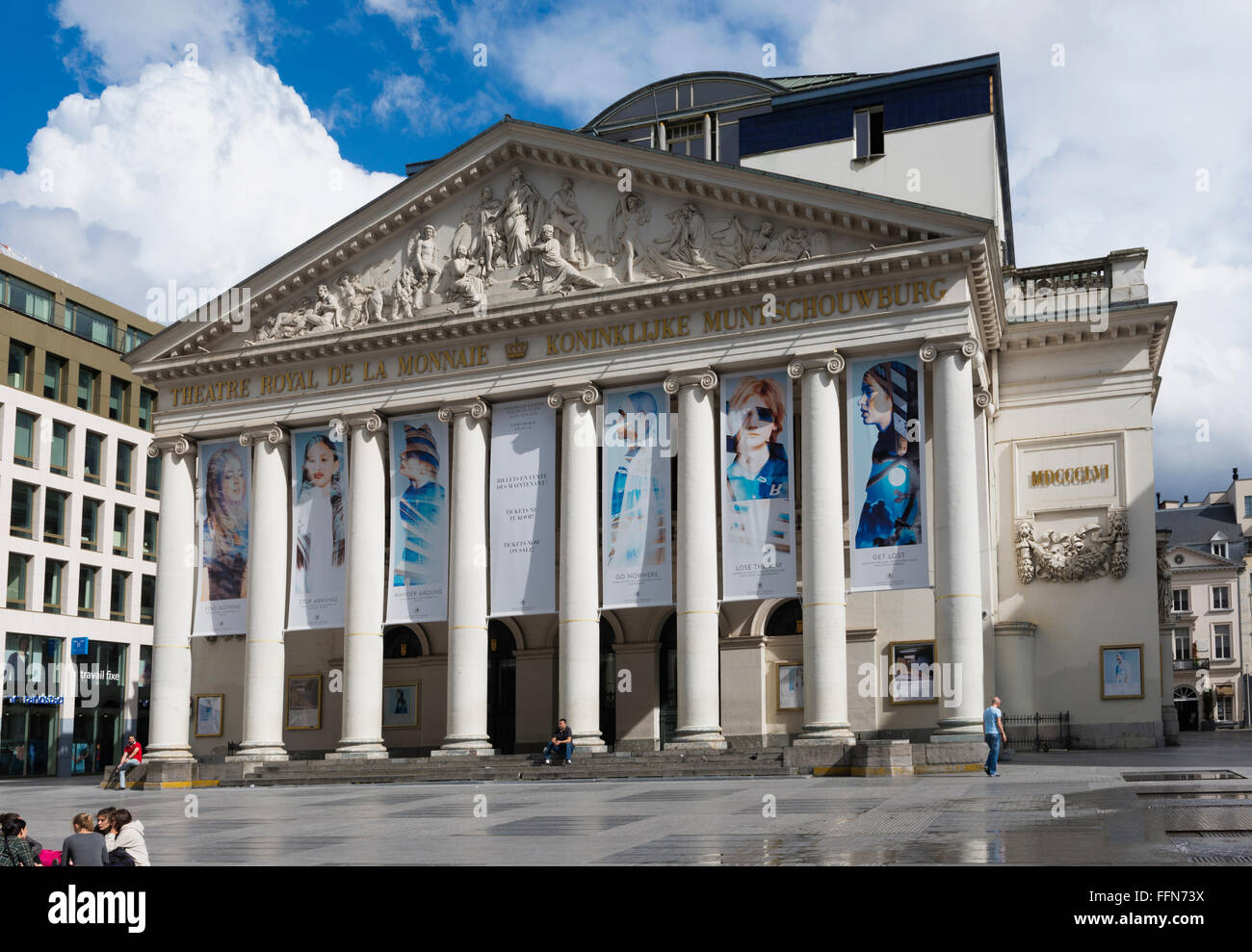 Theatre Royal de la Monnaie or Opera House, Brussels, Belgium, Europe Stock Photo