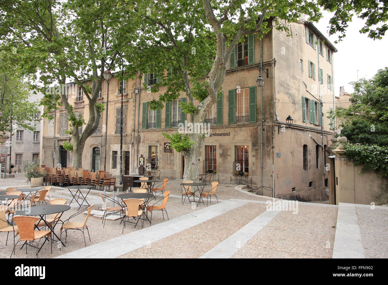 geography / travel, France, Avignon, Place du Palais, restaurant "Monterdier du Pape", Additional-Rights-Clearance-Info-Not-Available Stock Photo