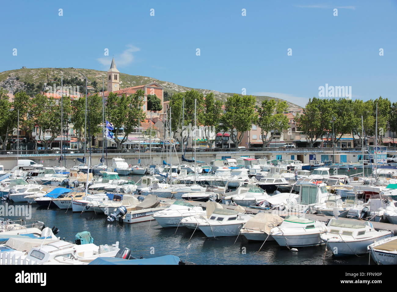 geography / travel, France, L'Estaque, former fishing village, marina, harbour, port, boats, Western Europe, Southern France, Provence, Additional-Rights-Clearance-Info-Not-Available Stock Photo