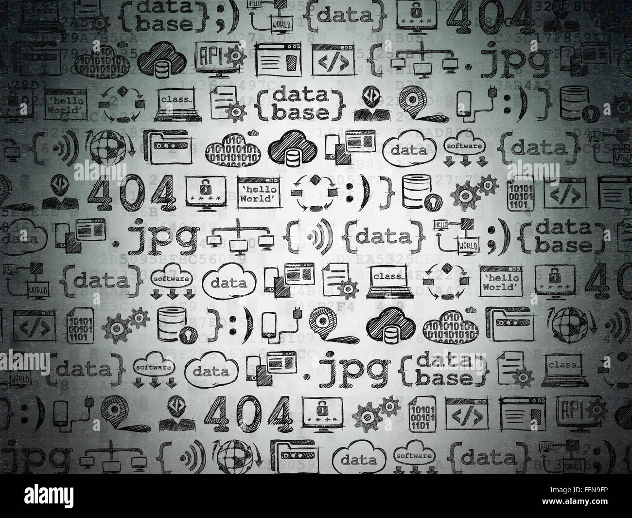 Digital background: Digital Paper with Hand Drawn Programming Icons ...