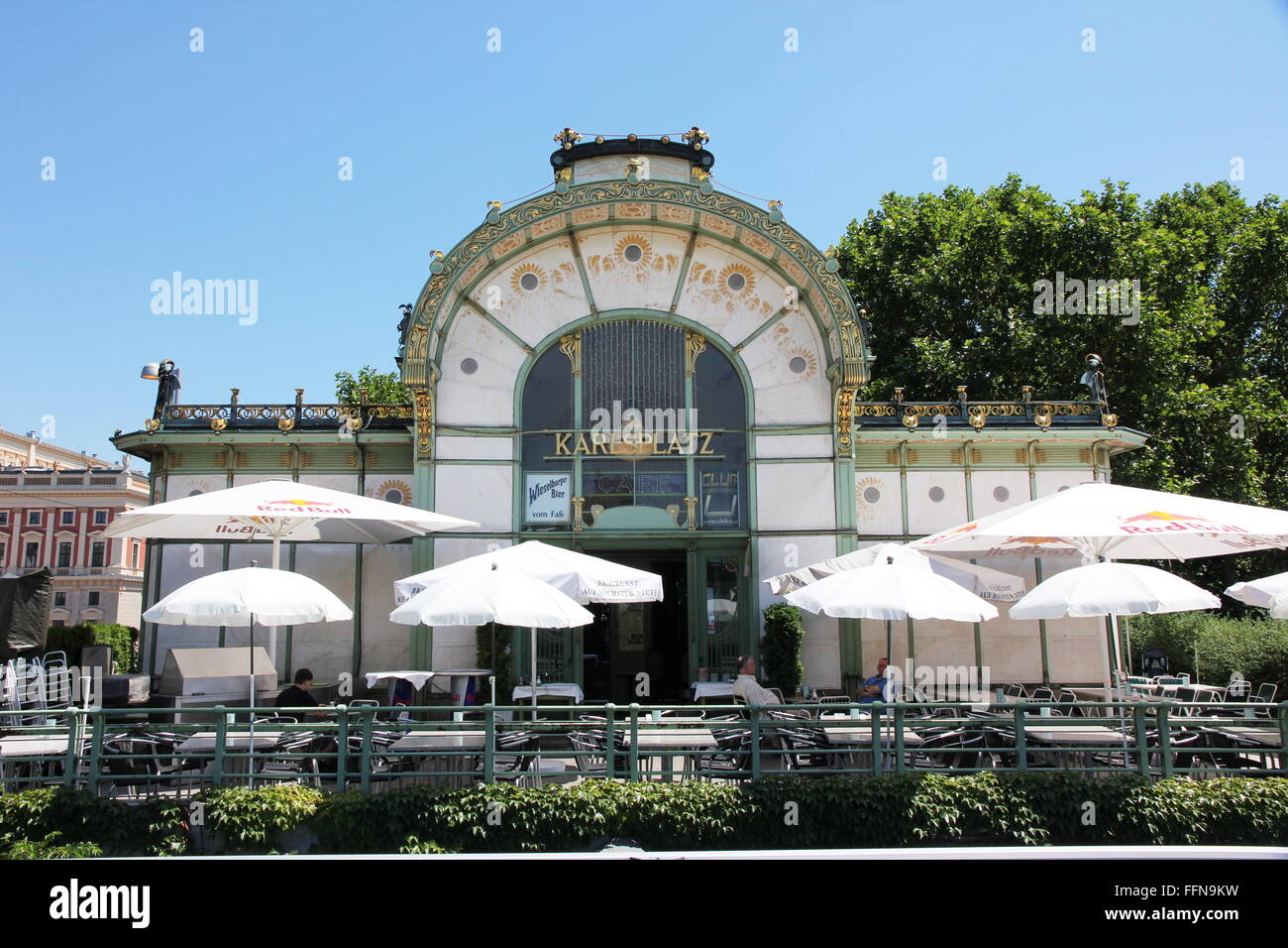 geography / travel, Austria, Vienna, Charles' Square, pavillon, cafe, Additional-Rights-Clearance-Info-Not-Available Stock Photo
