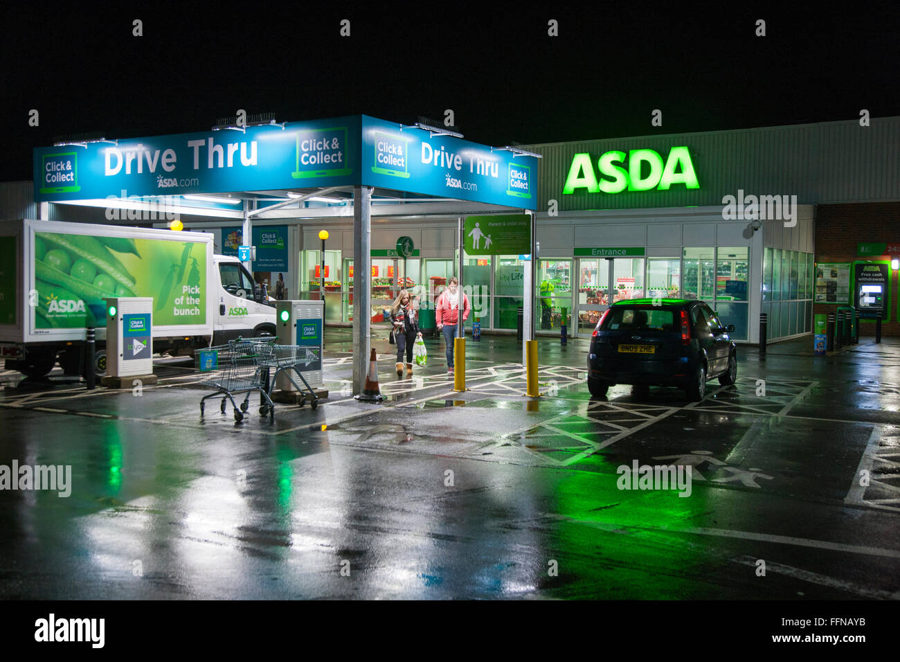 Asda Click & Collect Drive Thru / Through facility at ASDA supermarket store, London Road