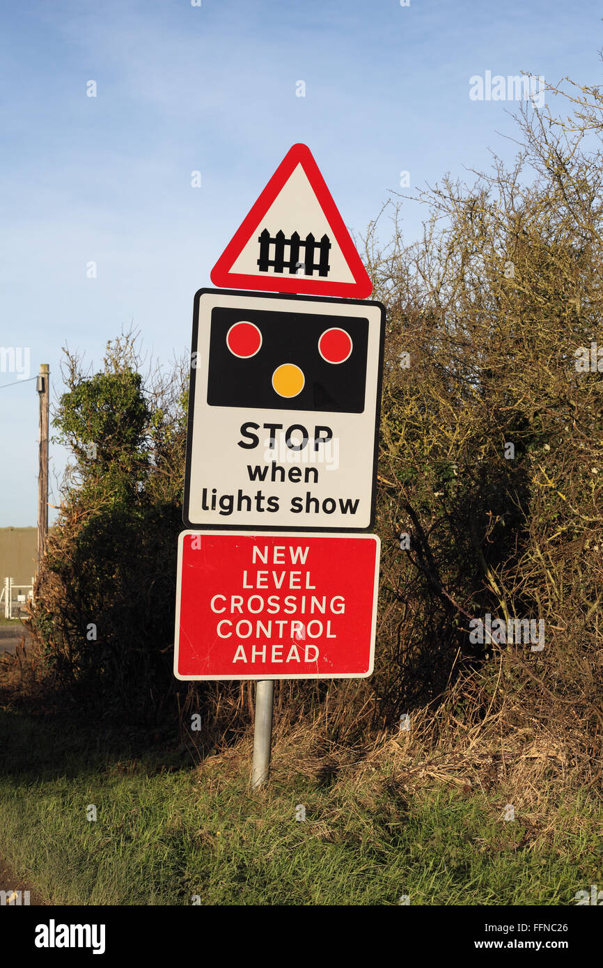 Railway Level Crossing Sign At Winchelsea East Sussex Uk Stock Photo Alamy
