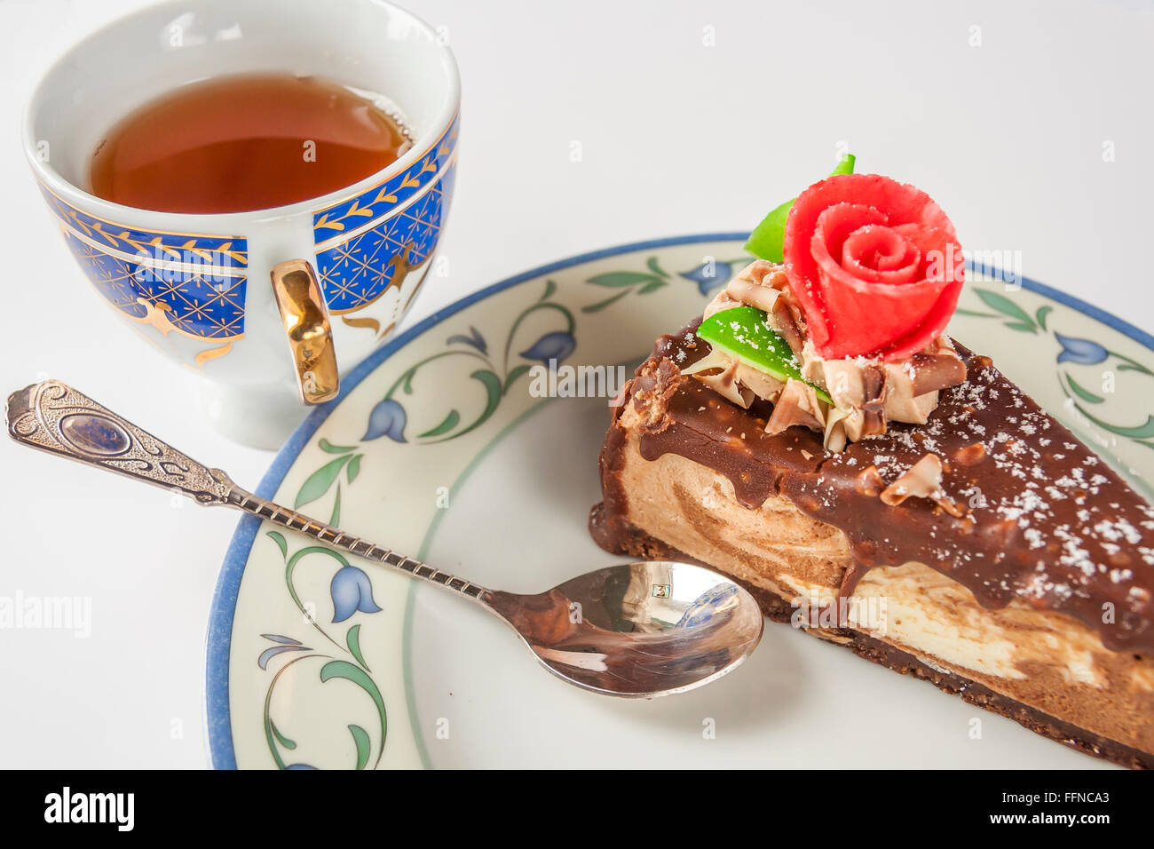 Cup saucer tea cake slice hires stock photography and images Alamy
