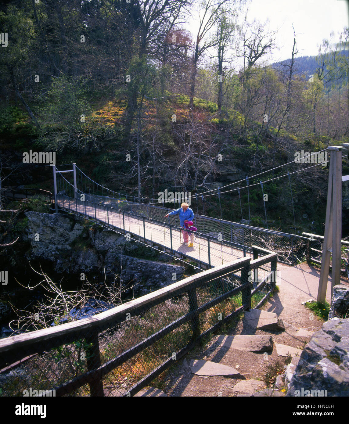 Falls of Rogie nr Contin, Ross-Shire Stock Photo