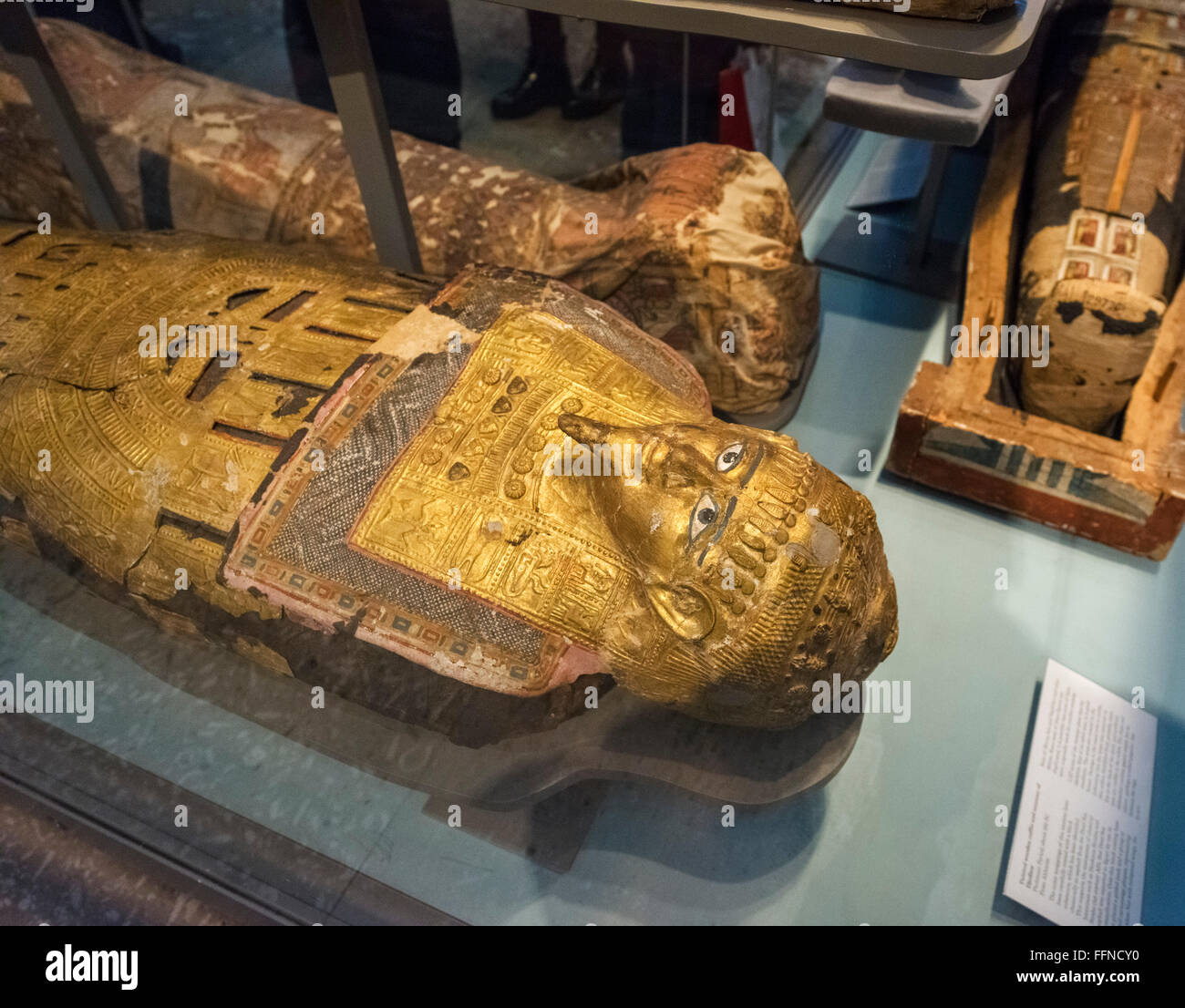 Mummy of unidentified man from Akhmim from late Ptolomeic or Roman period, 1stC BC to 1st C AD , British Museum, London, UK Stock Photo