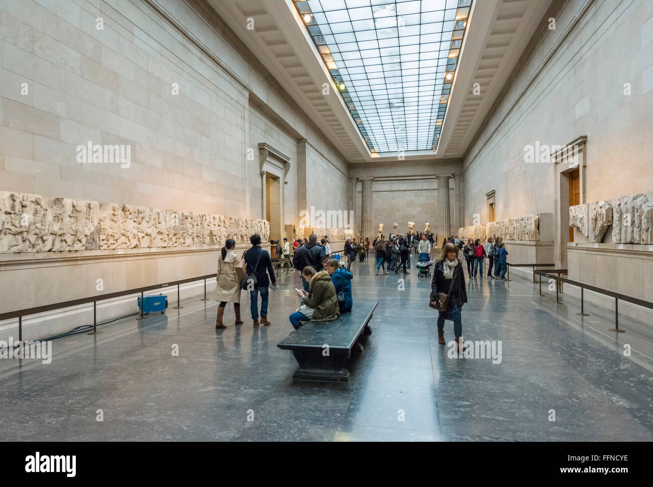 The Parthenon Sculptures or 'Elgin Marbles', Ancient Greece and Rome Galleries, British Museum, Bloomsbury, London, England, UK Stock Photo