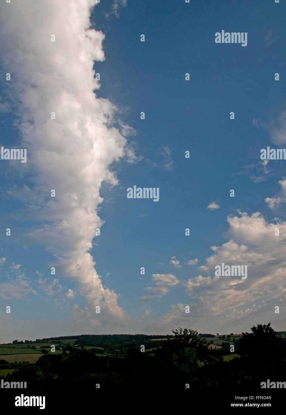 Curious band of unstable altocumulus cloud viewed from Bradninch, Devon Stock Photo