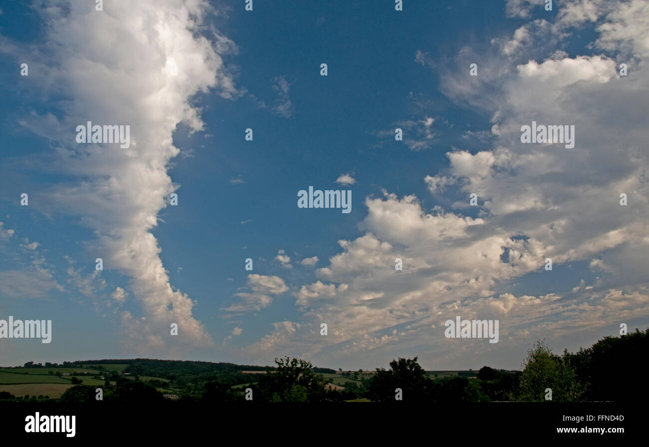 Curious band of unstable altocumulus cloud viewed from Bradninch, Devon Stock Photo