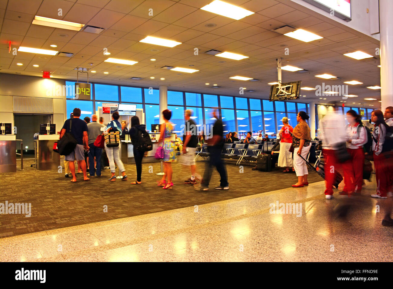 Passengers at Toronto, Pearson International Airport Stock Photo