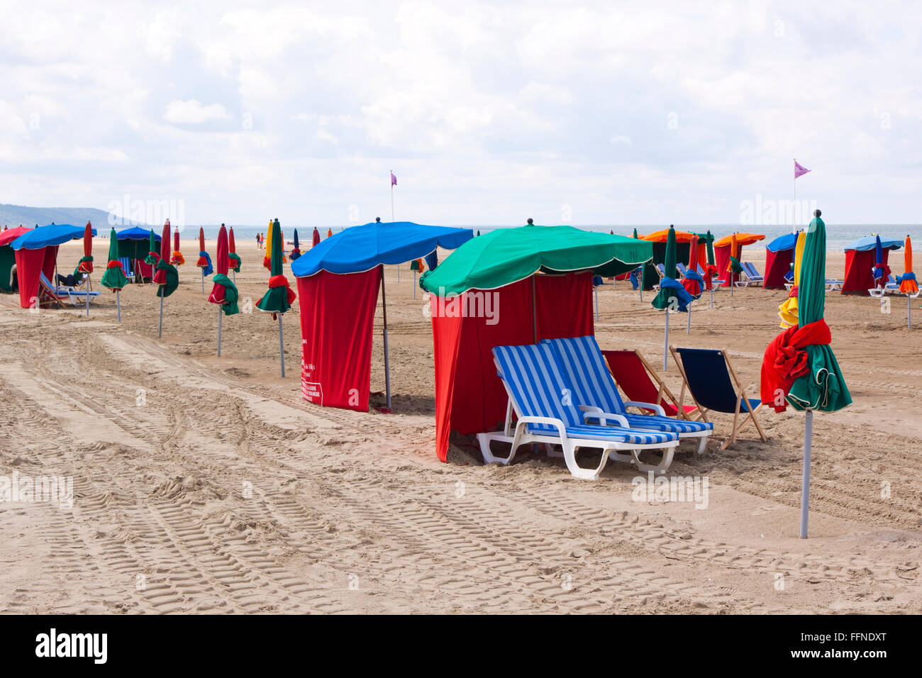 Deauville Beach in Normandy Stock Photo