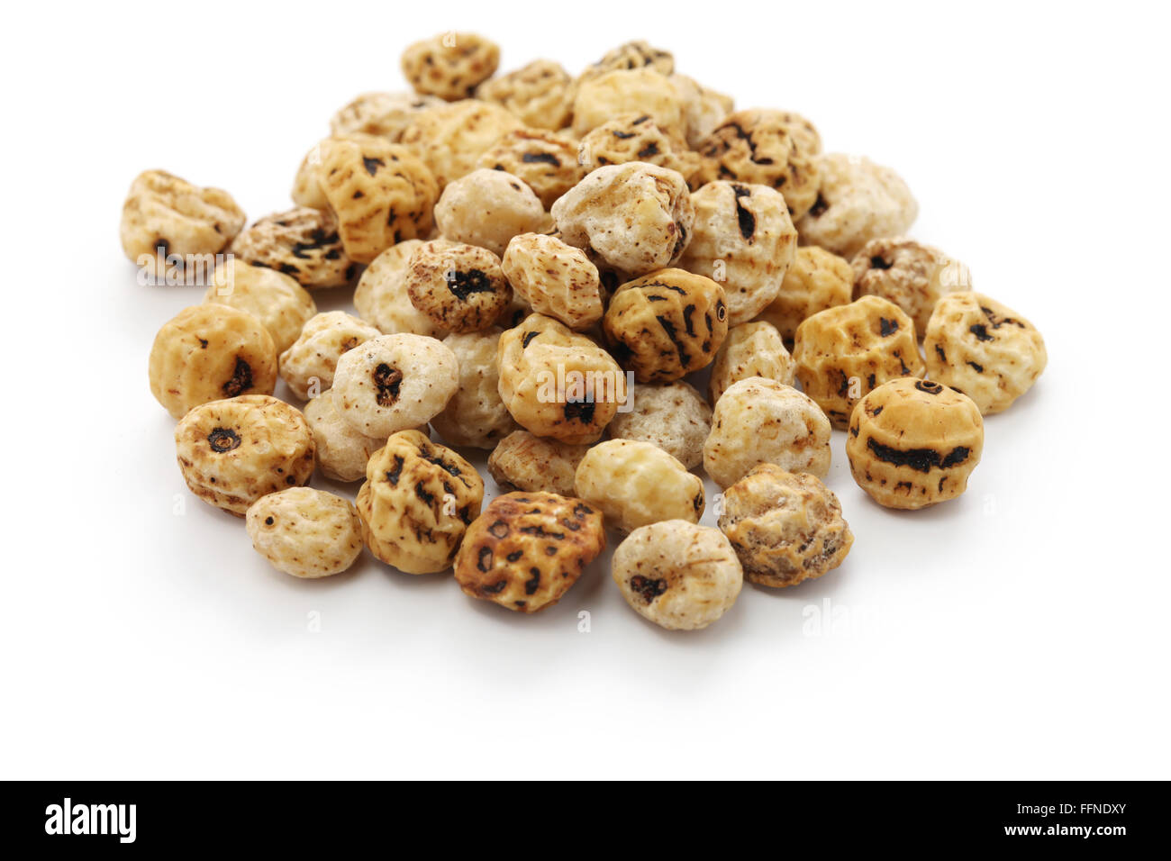 tiger nuts, spanish chufa, superfoods isolated on white background Stock Photo