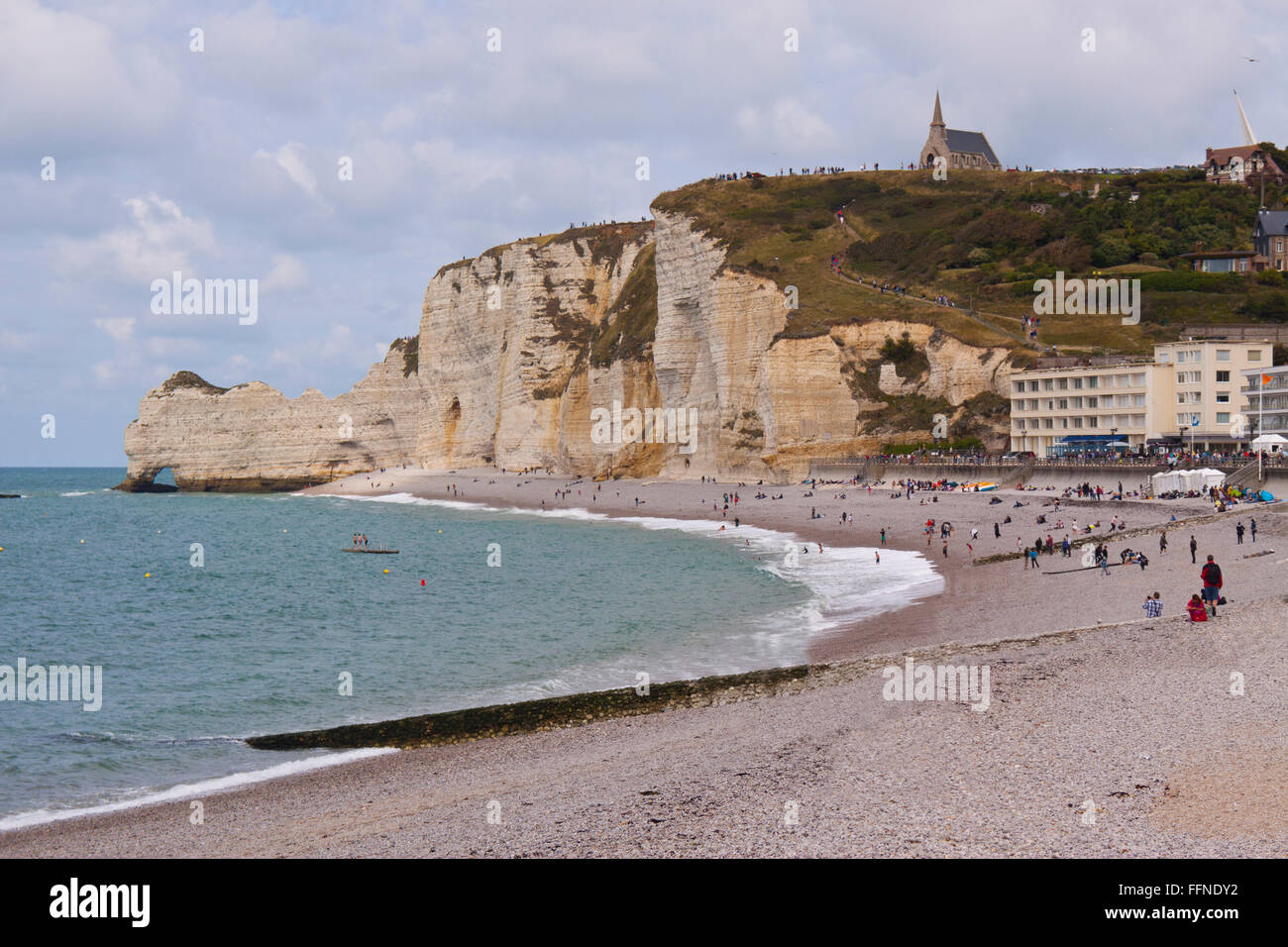 People in etretat beach hi-res stock photography and images - Alamy