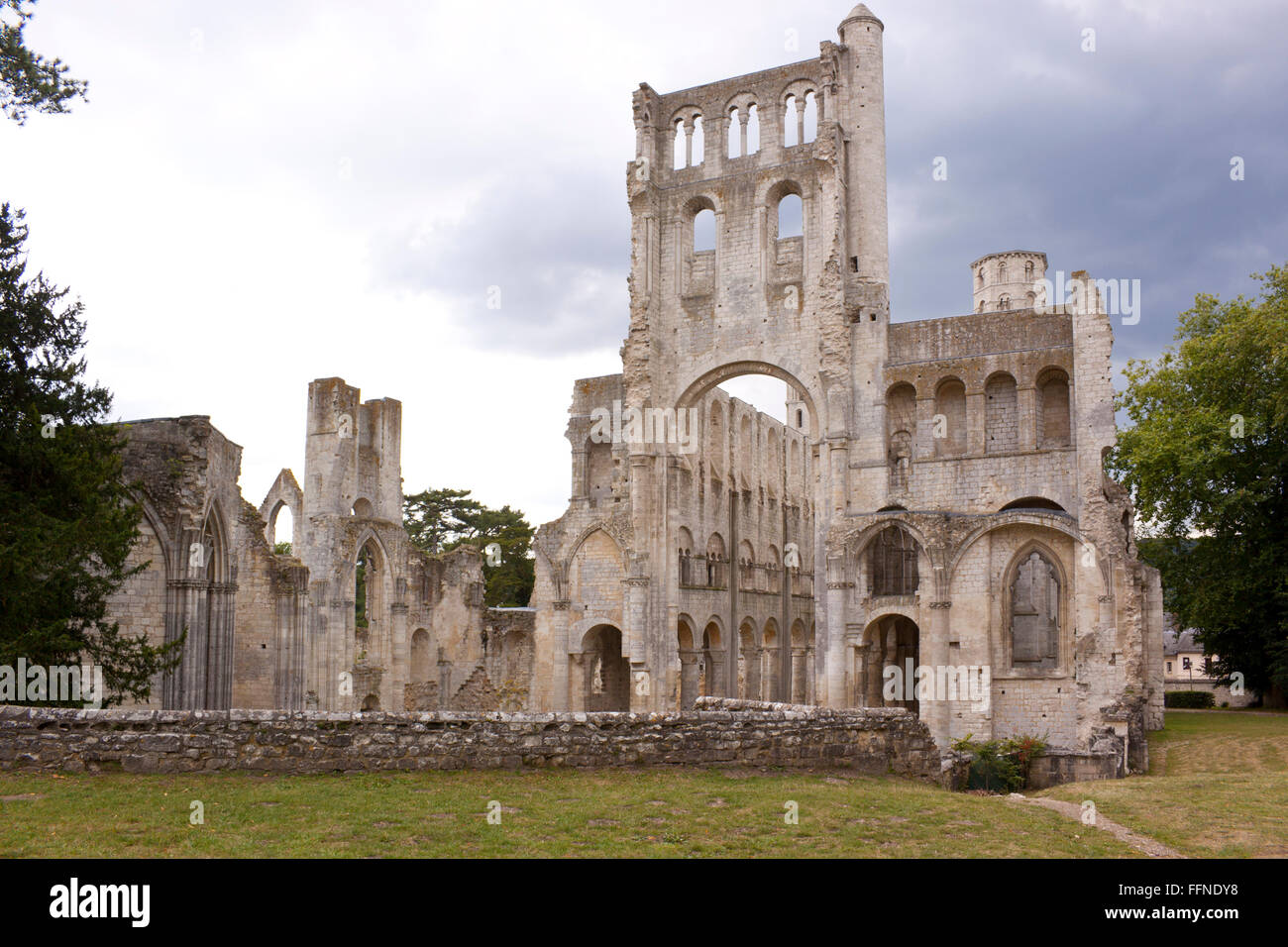 Abbey of Jumieges in Normandy Stock Photo