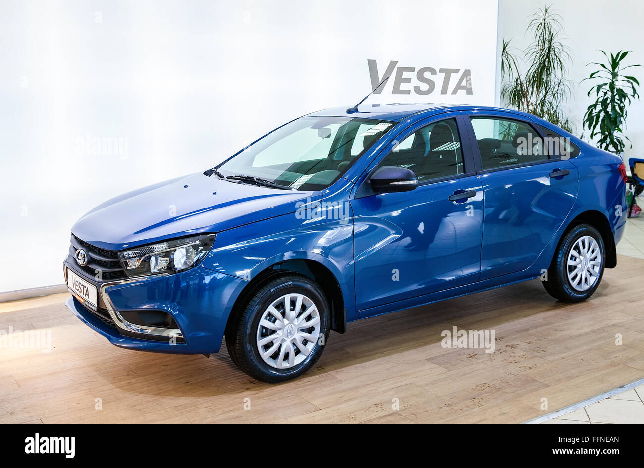 New Russian Car Lada Vesta. Lada is a Russian automobile manufacturer Stock Photo