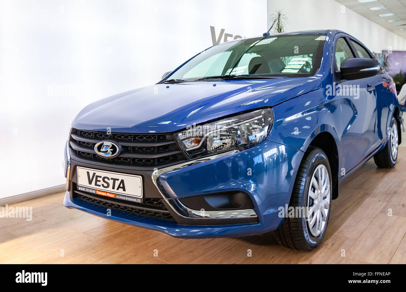 New Russian Car Lada Vesta. Lada is a Russian automobile manufacturer Stock Photo