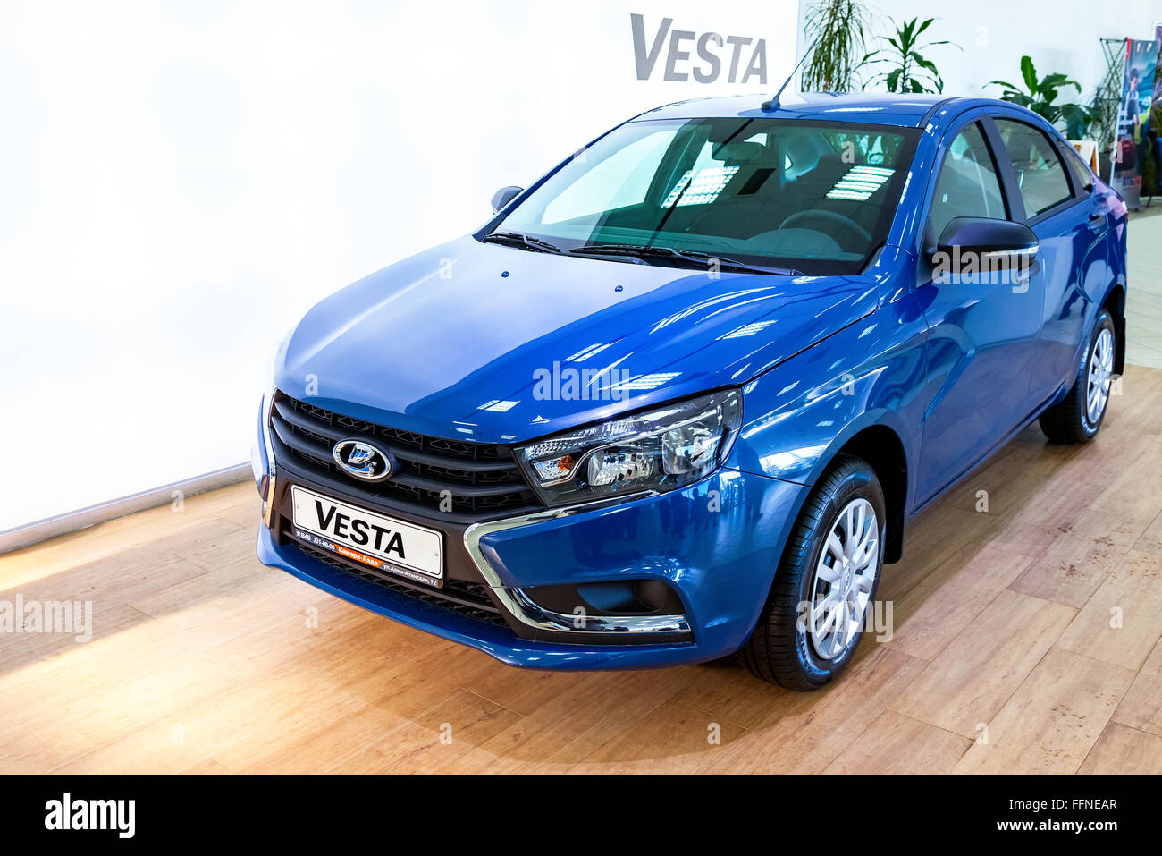 New Russian Car Lada Vesta. Lada is a Russian automobile manufacturer Stock Photo