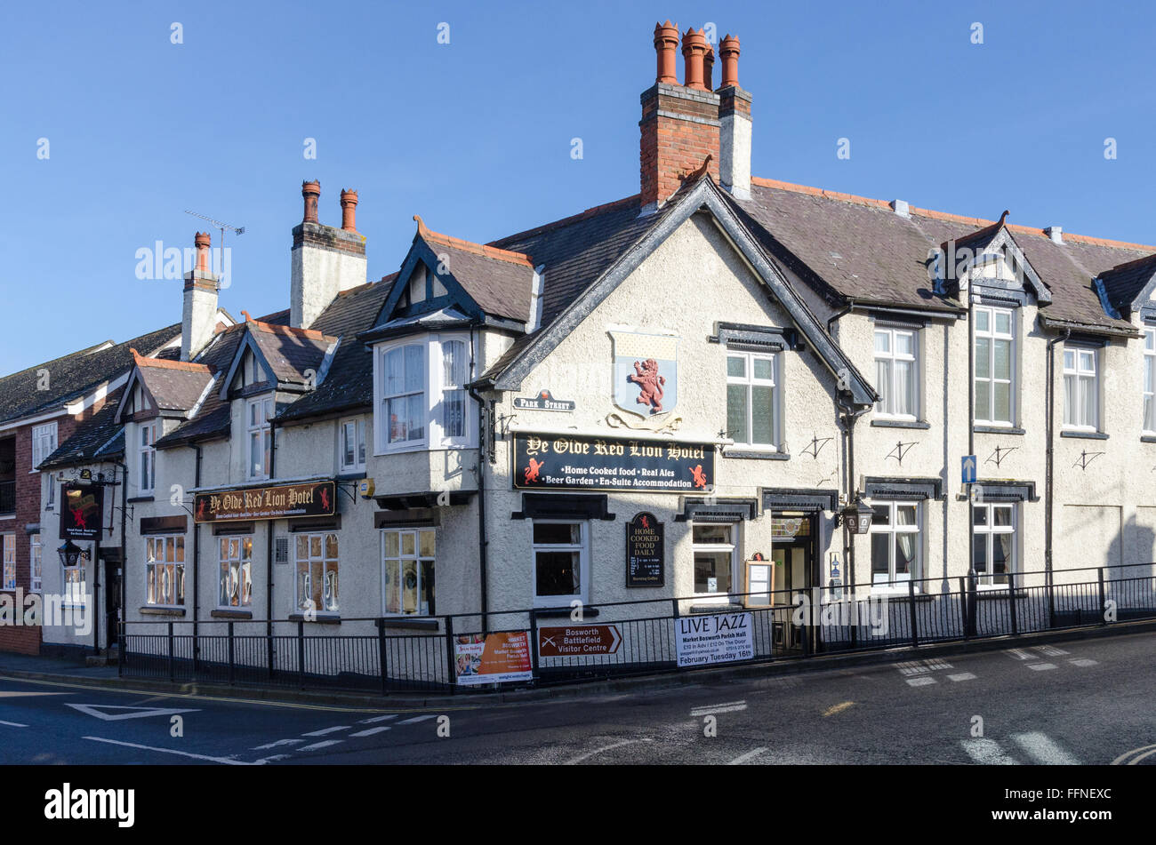 Ye Old Red Lion Hotel in Market Bosworth, Leicestershire Stock Photo