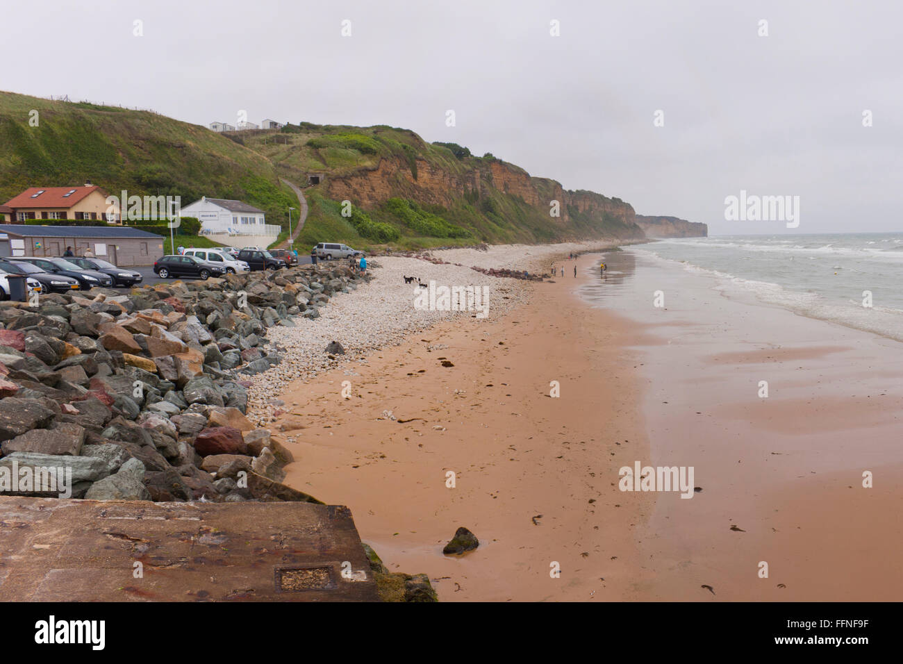 Omaha Beach in Normandy Stock Photo