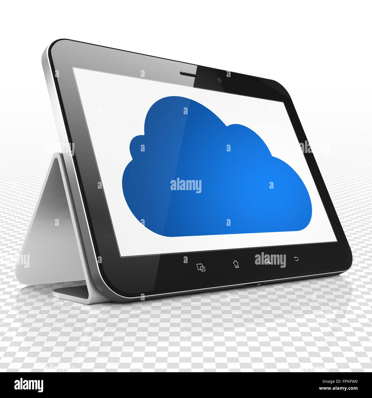 Cloud computing concept: Tablet Computer with Cloud on display Stock ...