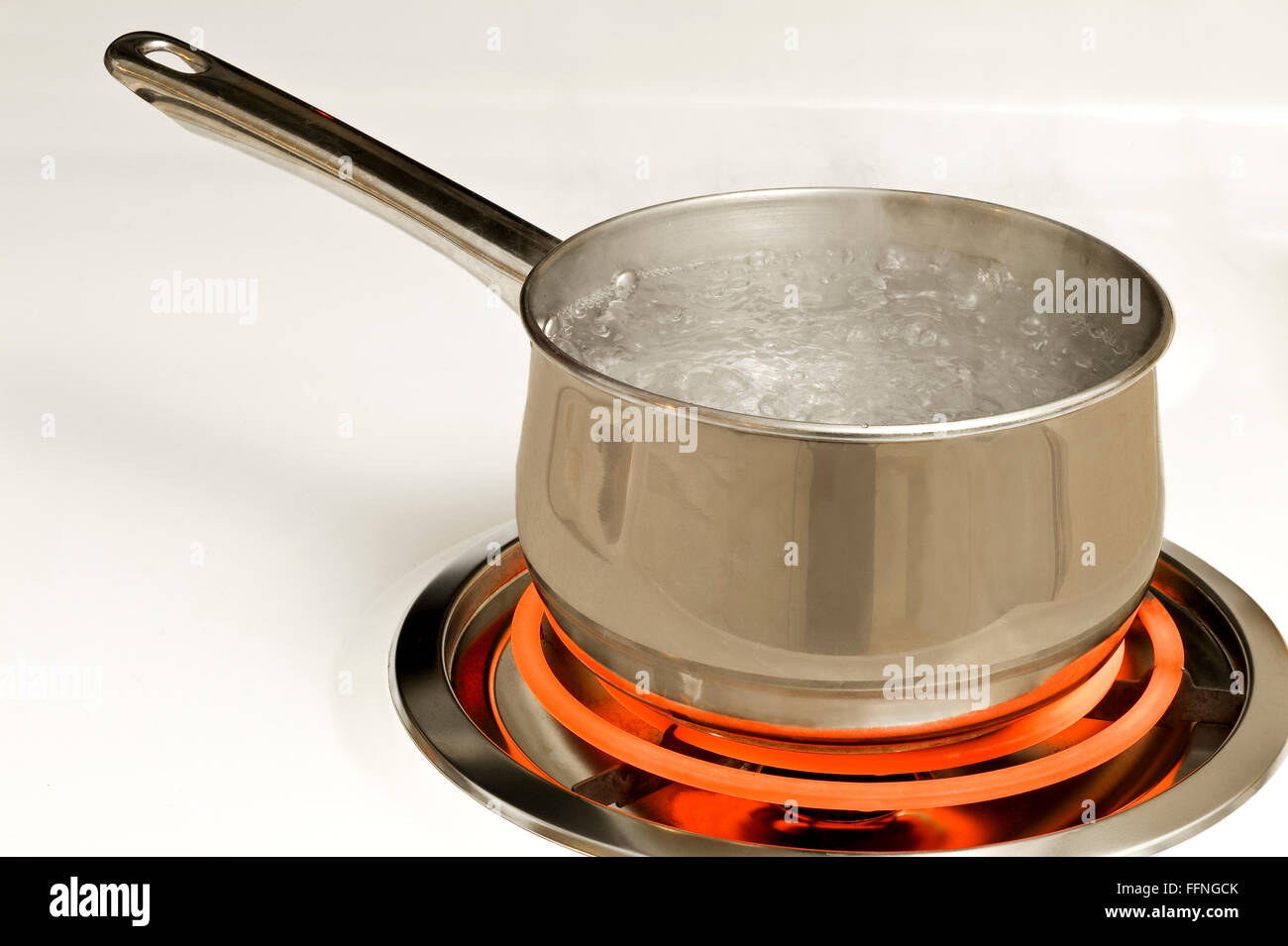 Boiling Water in a Cooking Pot on the Cooker Stock Photo - Image of  kitchenware, chef: 111312522