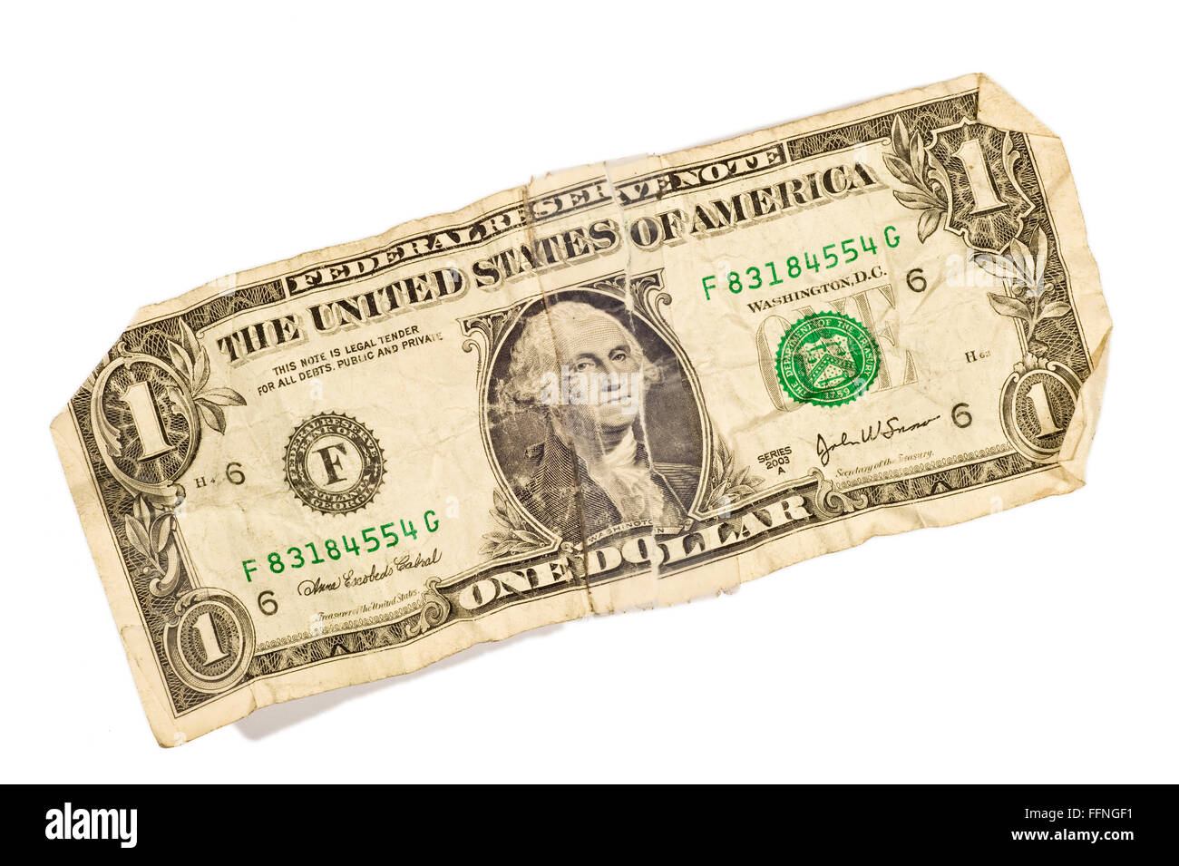 Torn Worn and Taped US Dollar Bill Stock Photo Alamy