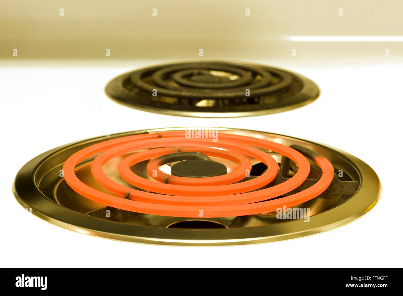 Two Electric Burners Hot and Not Stock Photo Alamy