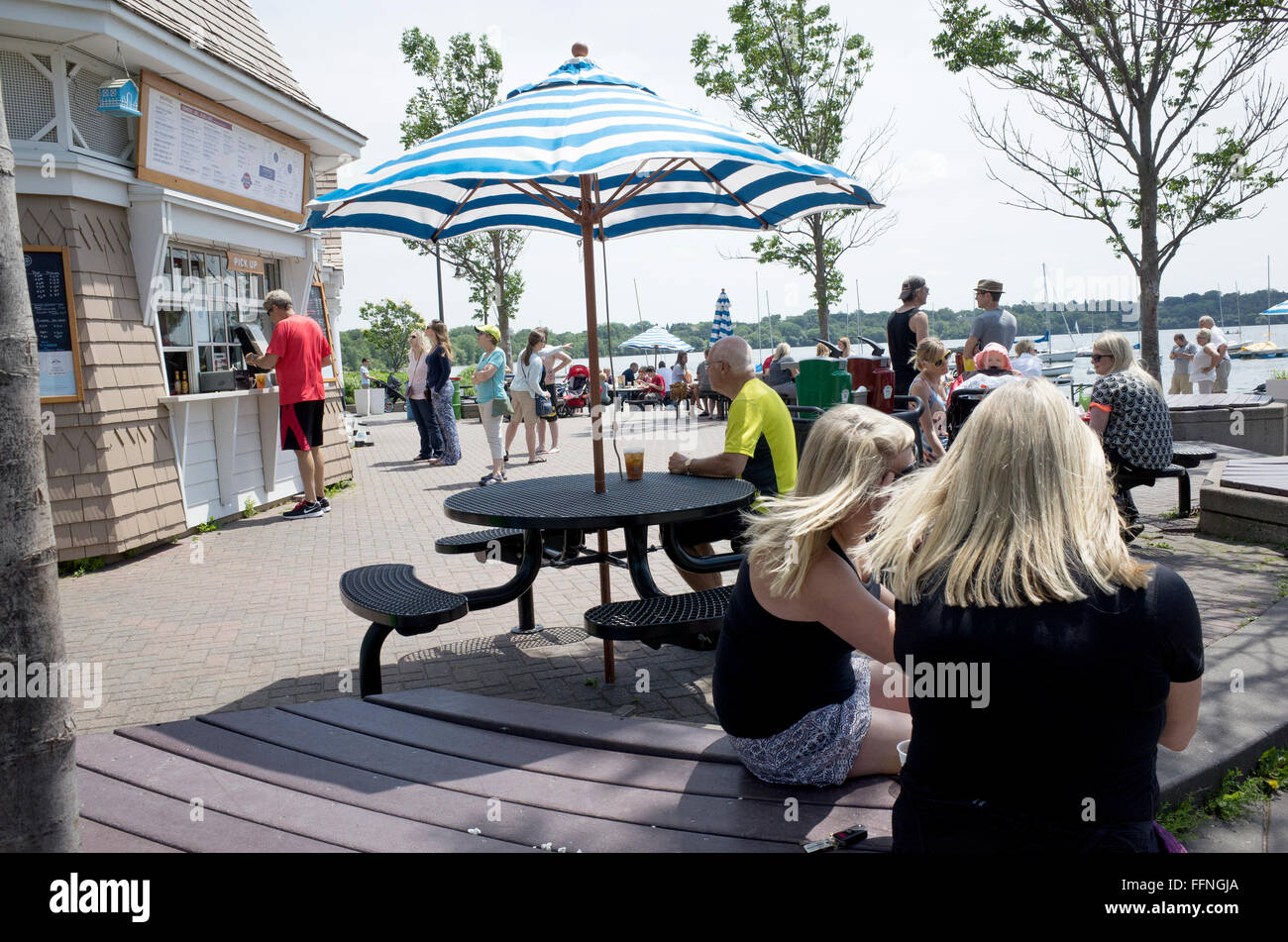 Bread and Pickle Restaurant patio over looking Lake Harriet