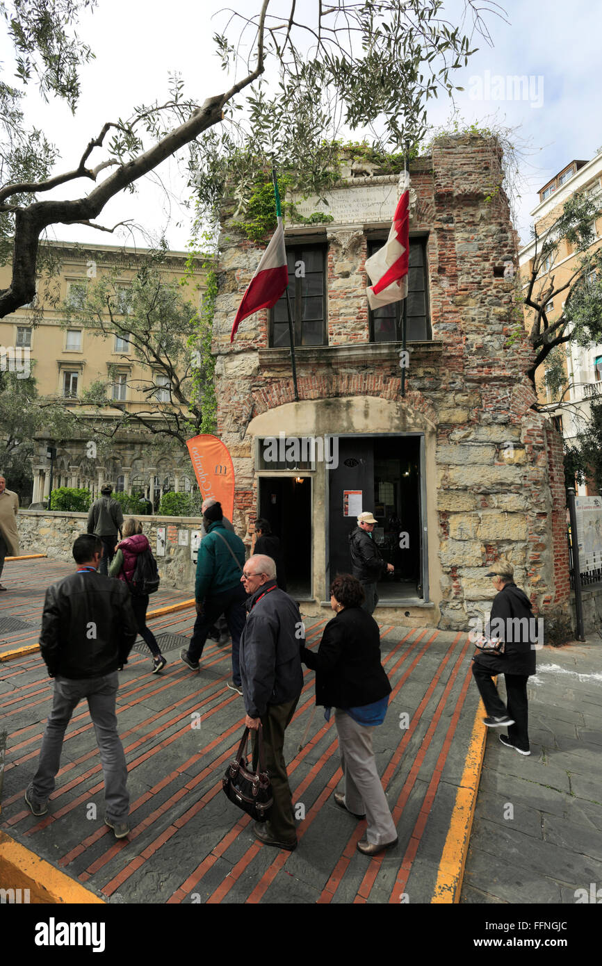 Summer, Exterior of Christopher Columbus House, Old Town, Genoa