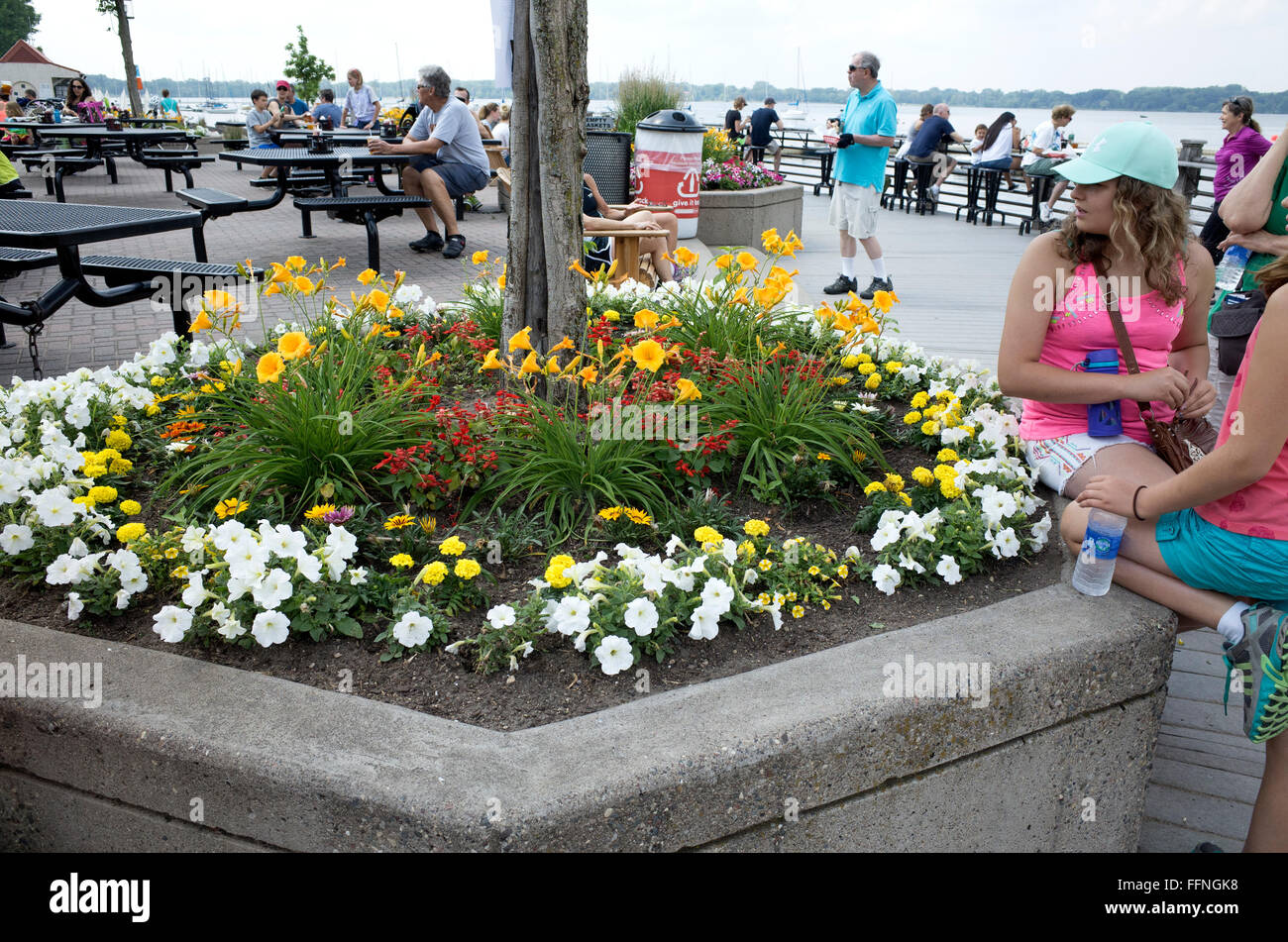 Lake Calhoun patio and The Tin Fish Restaurant dining area. Minneapolis