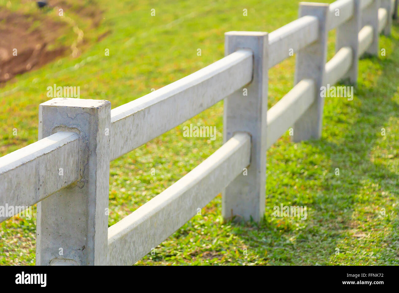 white concrete fence in country farm land Stock Photo Alamy