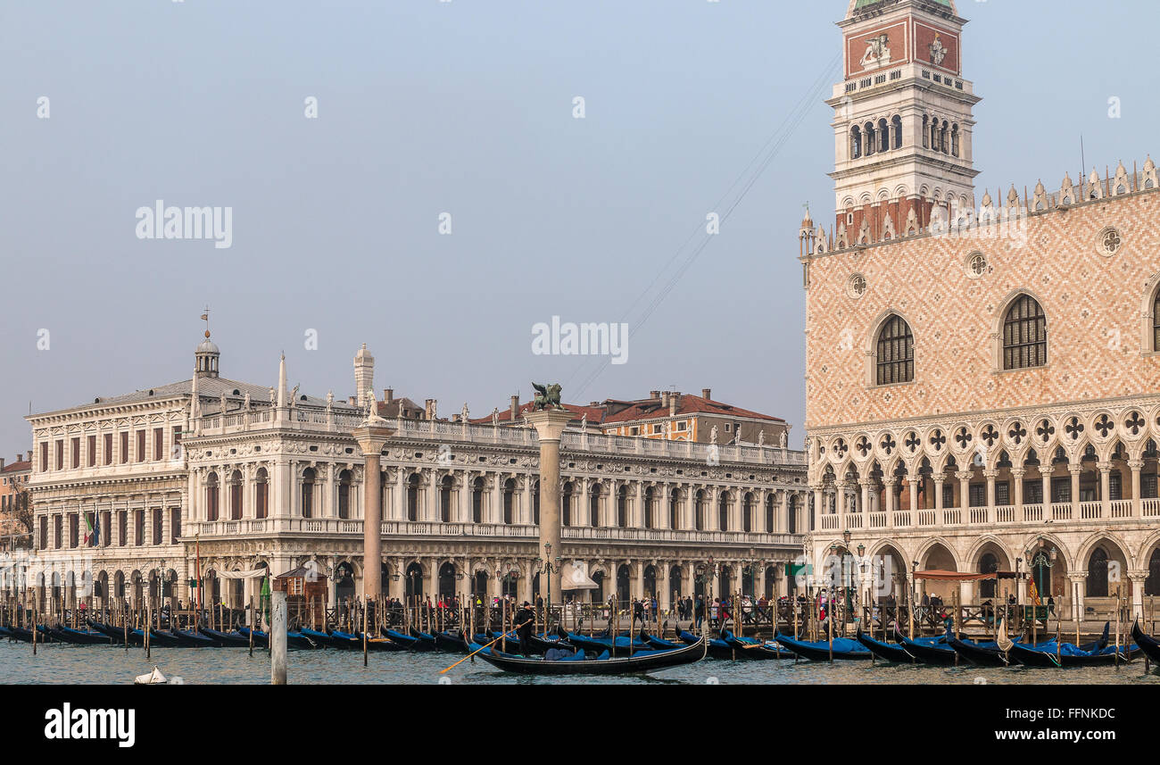 Venice Grand Canal and Doge Palace Stock Photo