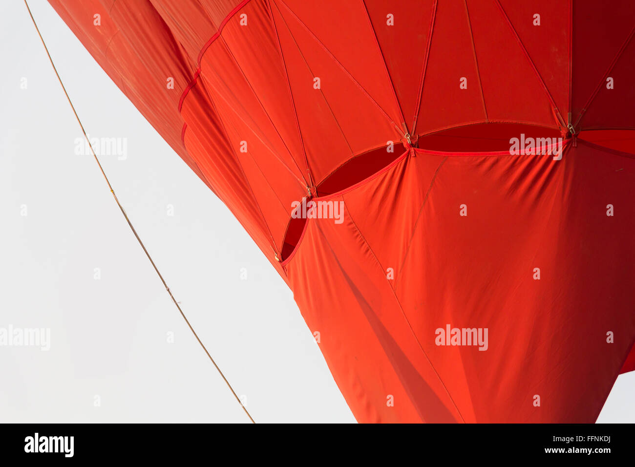 part of red hot air balloon fabric picture Stock Photo