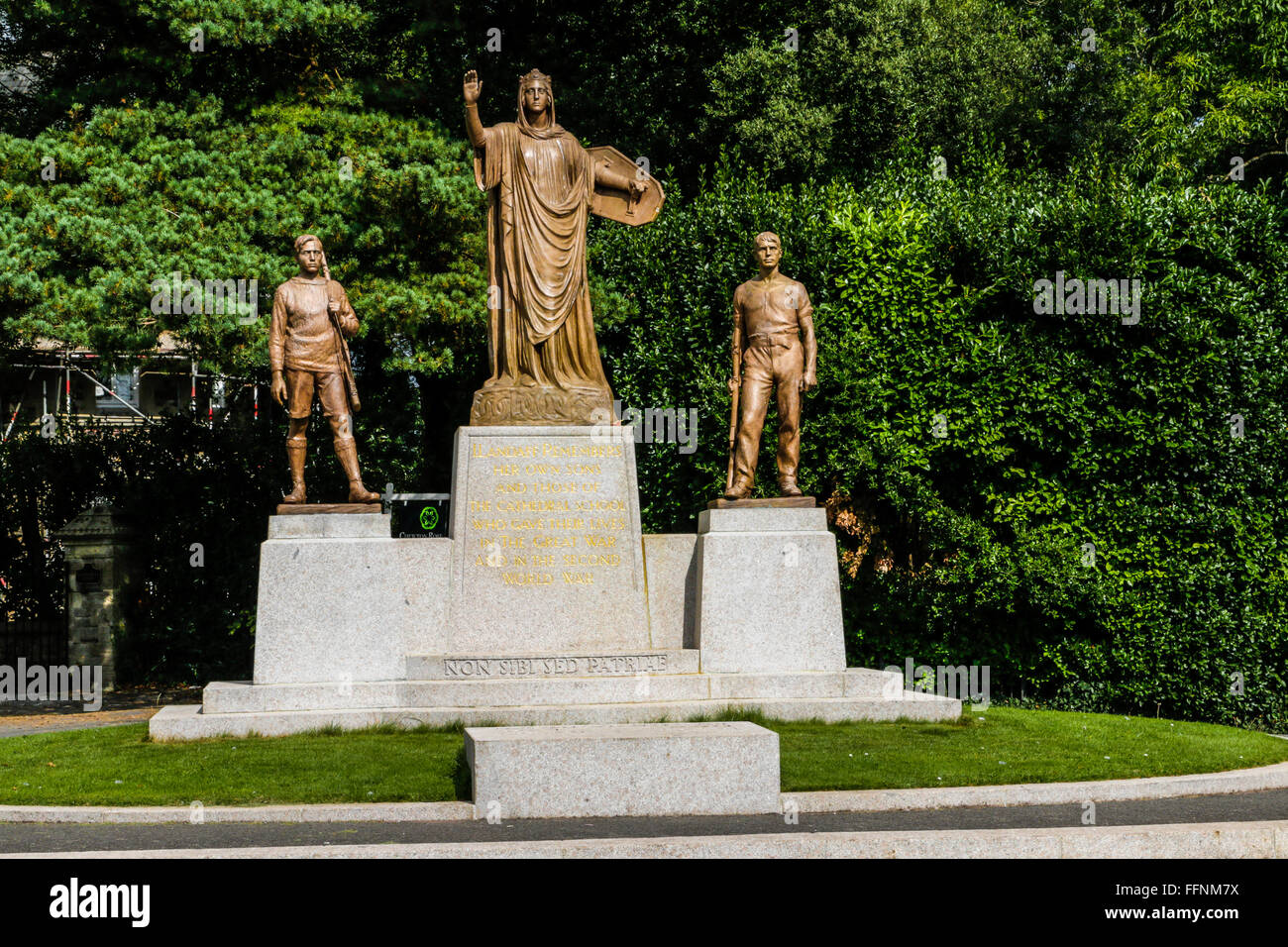 War rmemorial in Cathedral Green, Llandaff, Cardiff, Wales,United
