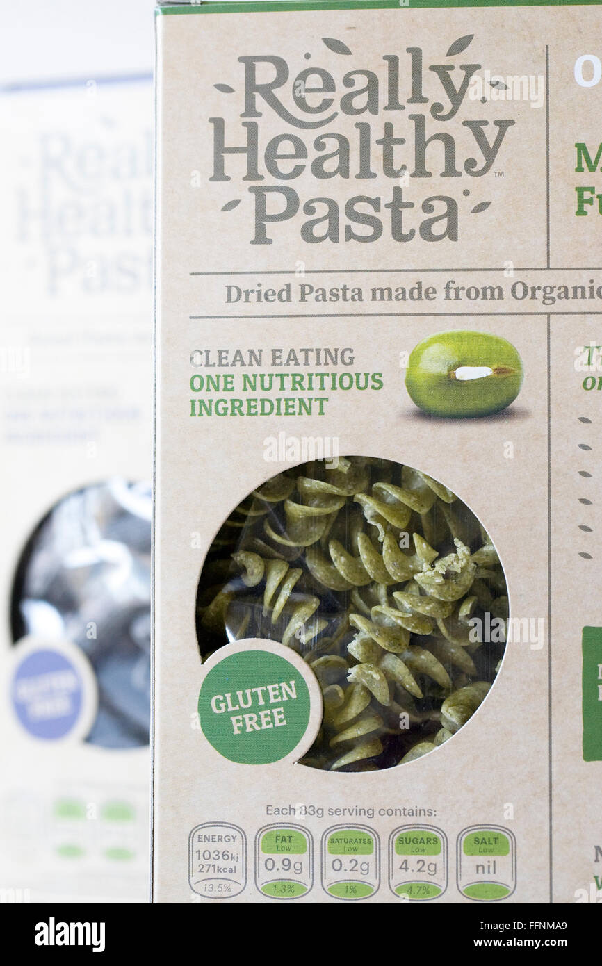 Really Healthy Pasta. A selection of alternative pastas. Stock Photo