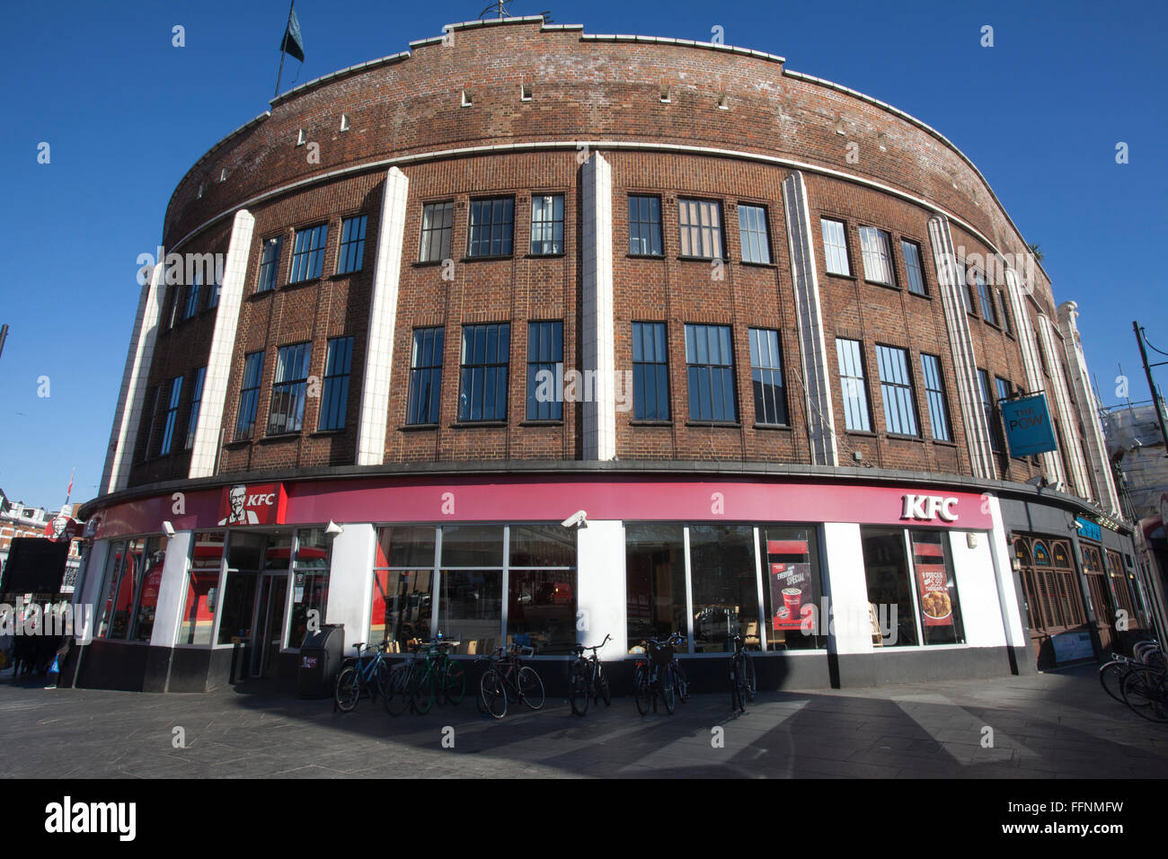 KFC, Kentucky Fried Chicken fastfood chain, Brixton Road, South London, England, UK Stock Photo