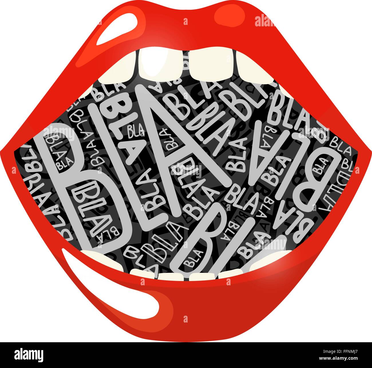 vector banner with the mouth and gossip bla bla bla Stock Vector Image &  Art - Alamy