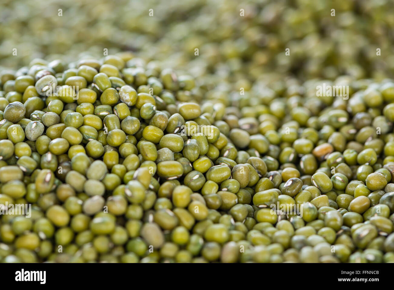 Mung Beans as detailed close-up shot for use as background or as texture Stock Photo