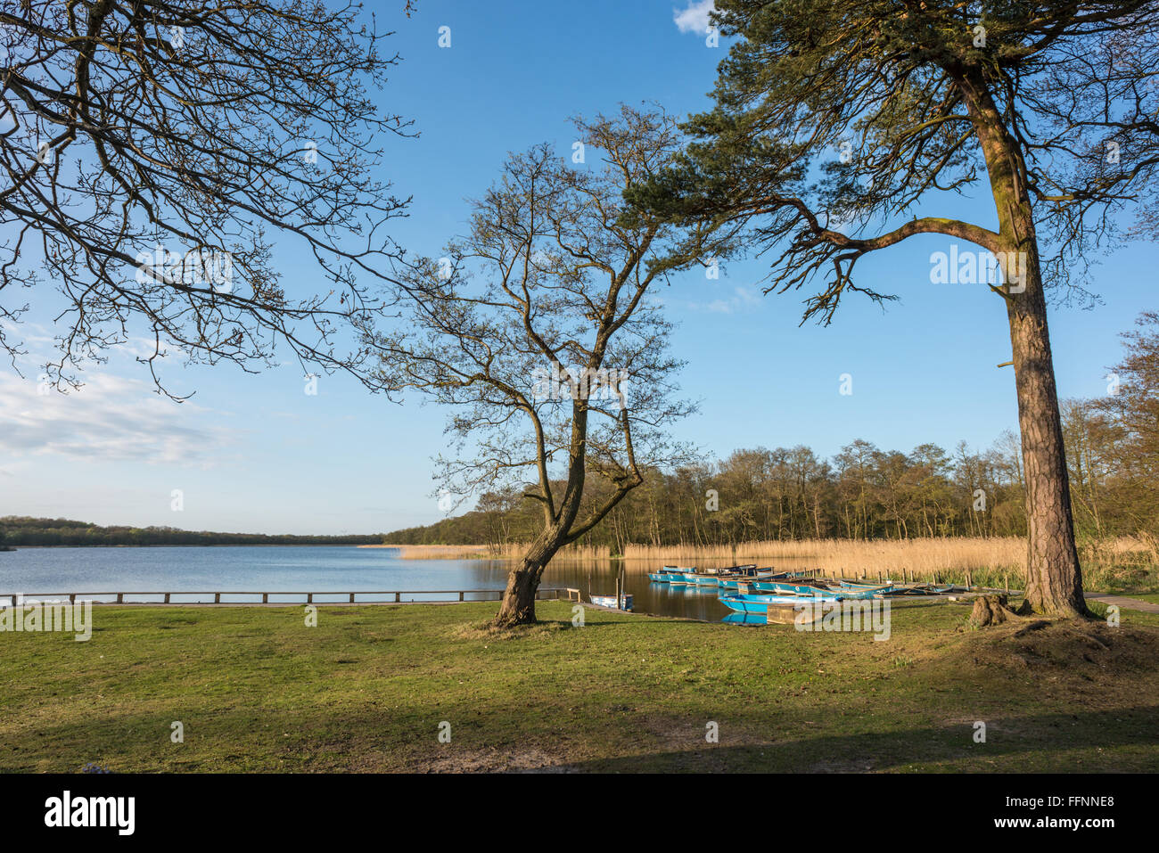 Ormesby Little Broad, viewed from Filby Bridge, Norfolk Stock Photo