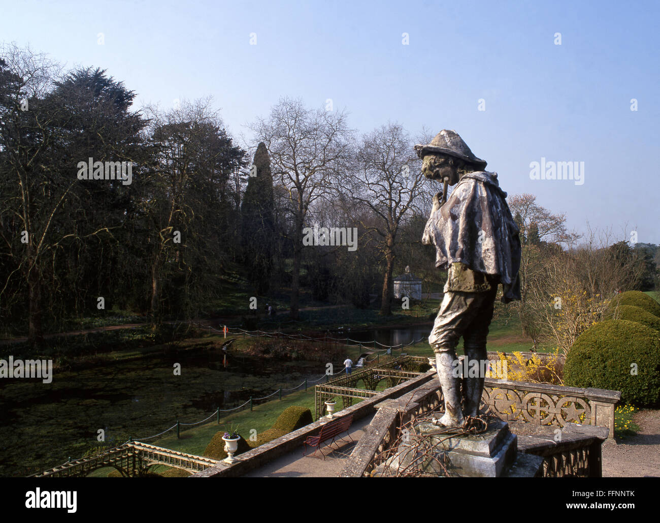 Piper statue in St Fagans Castle Gardens National History Museum Cardiff South Wales UK Stock Photo