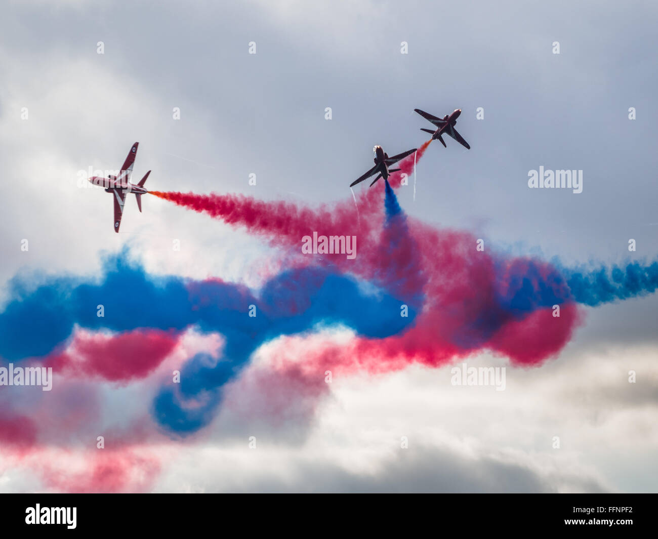 Red Arrows display team 50th anniversary at Biggin Hill airport Stock ...