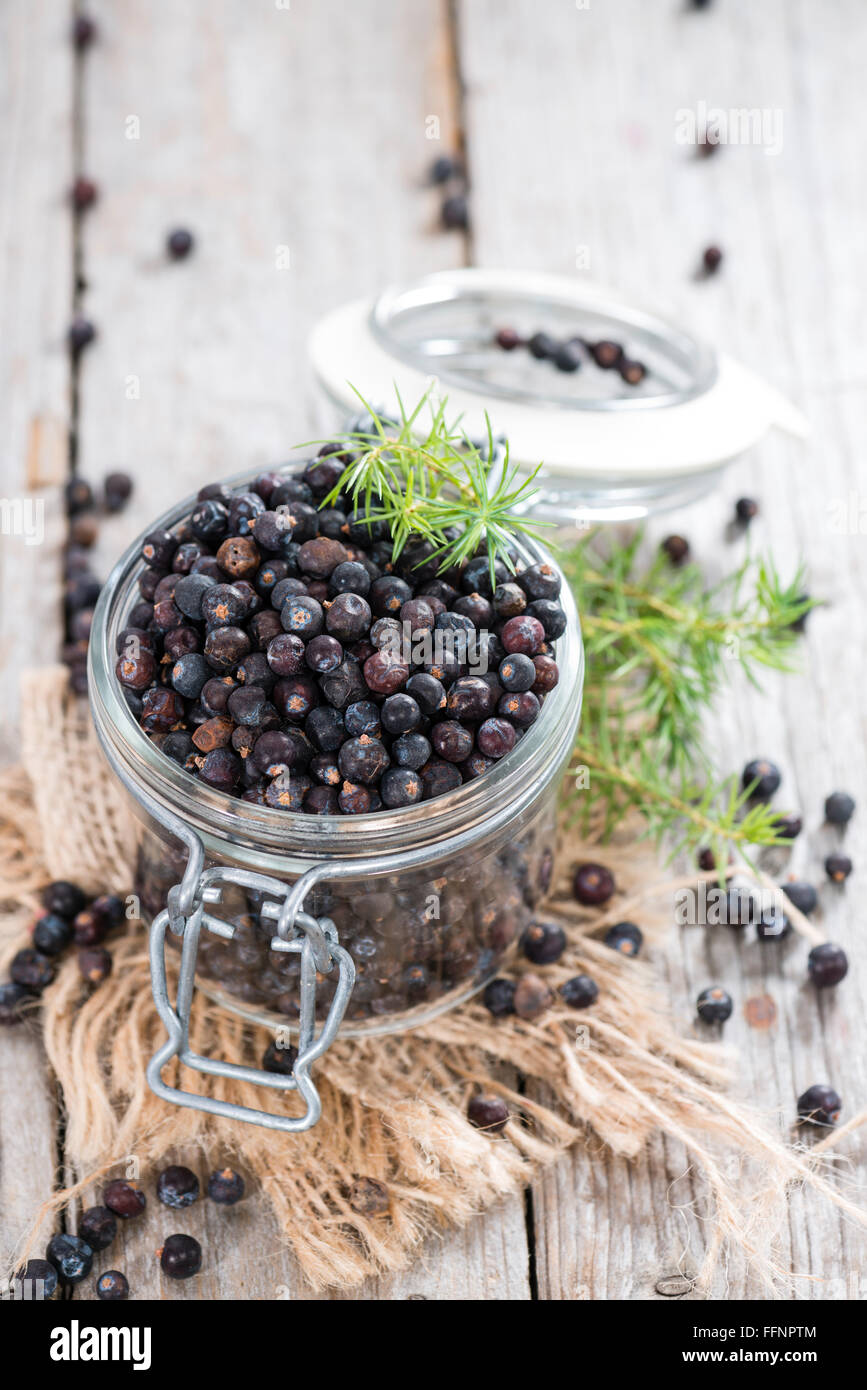 Portion of dried Juniper Berries (closeup shot Stock Photo Alamy