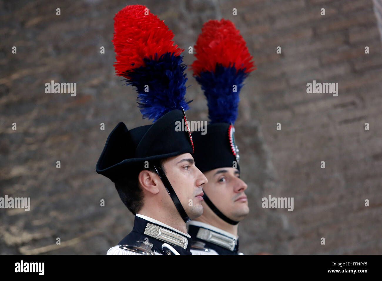 Rome, Italy. 16th February, 2016. Carabinieri Rome 16th February 2016. Baths of Diocleziano. Cerimony for the birth of the Italian Task Force, Unite for Heritage, in defense of the cultural heritage.  Credit:  Insidefoto/Alamy Live News Stock Photo