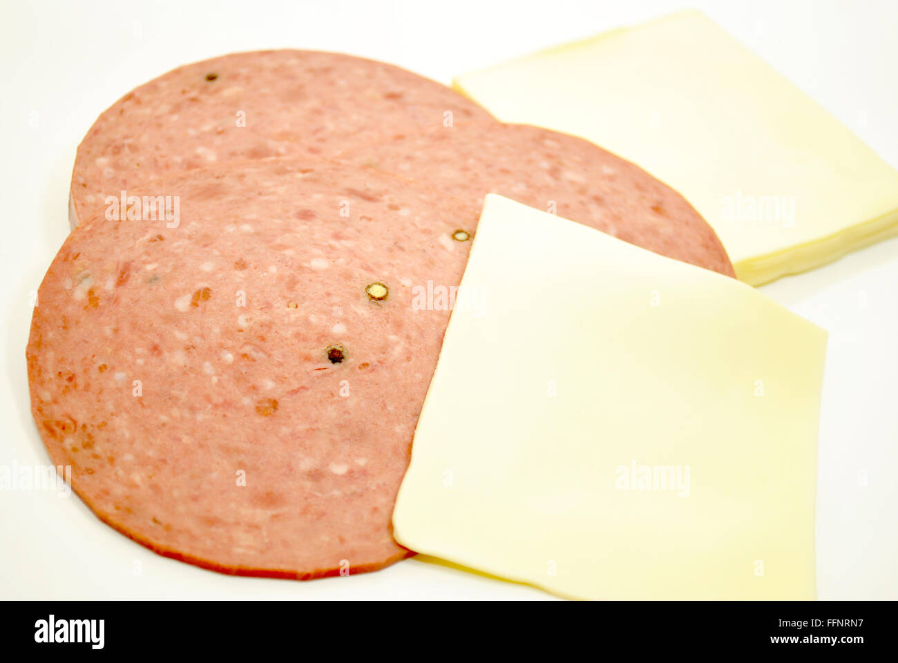 Cotta Salami and American Cheese Slices Stock Photo Alamy