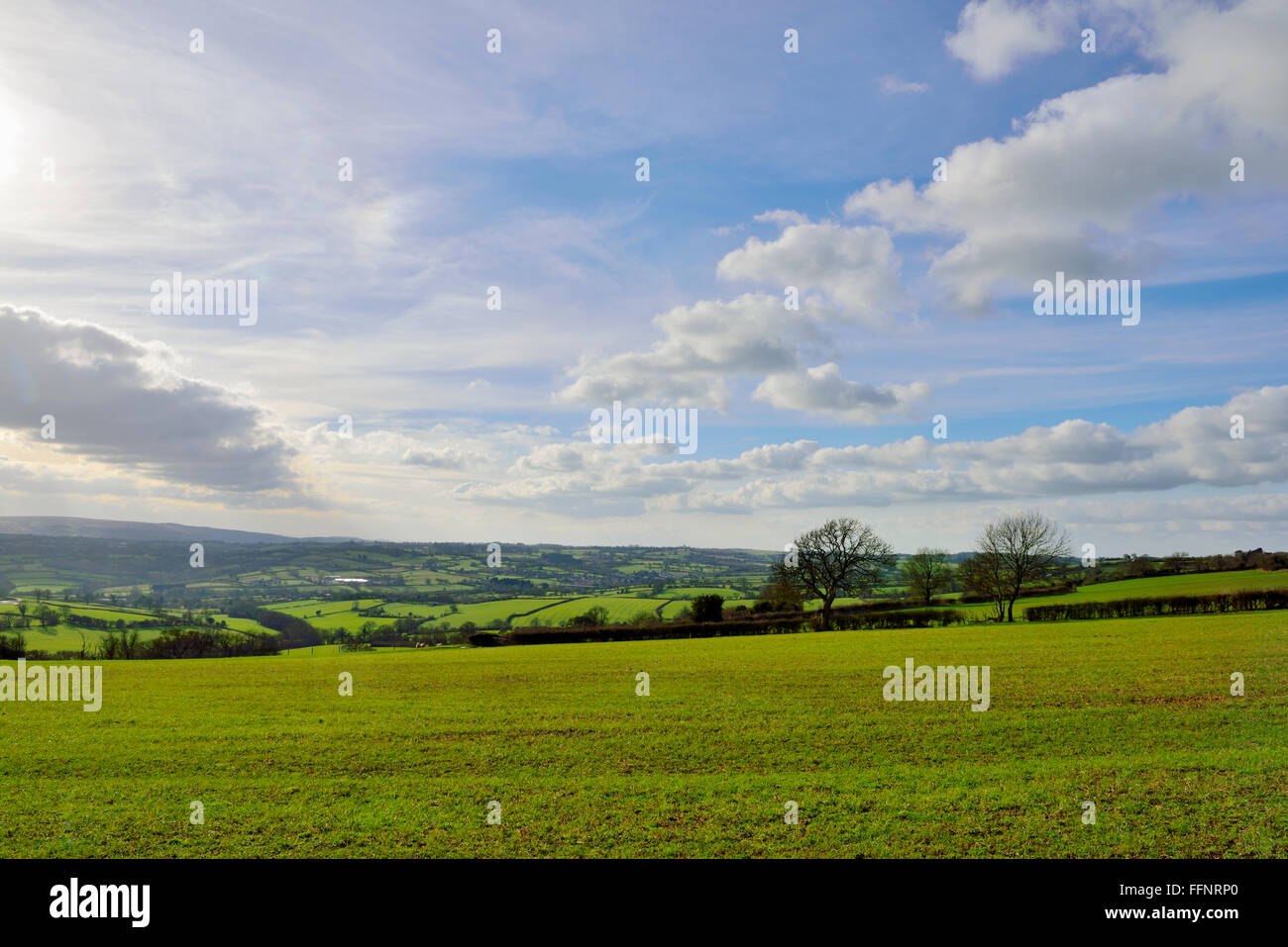 Countryside of North Somerset near East Dundry looking toward Pensford, UK Stock Photo