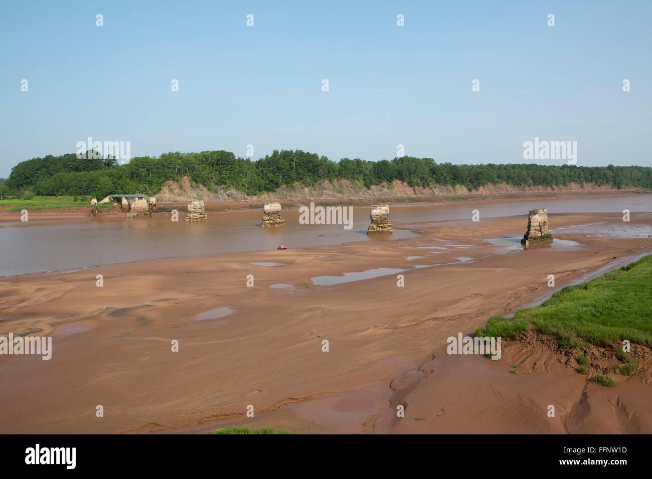 The Shubenacadie Canal in Nova Scotia, Canada. The waterway is tidal