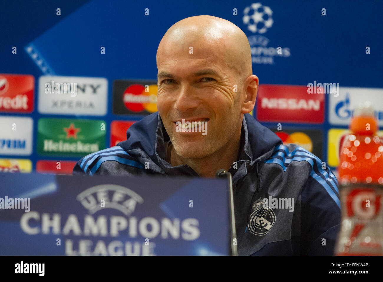 Rome, Italy. 16th Feb, 2016. Real Madrid trainer Zinedine Zidane