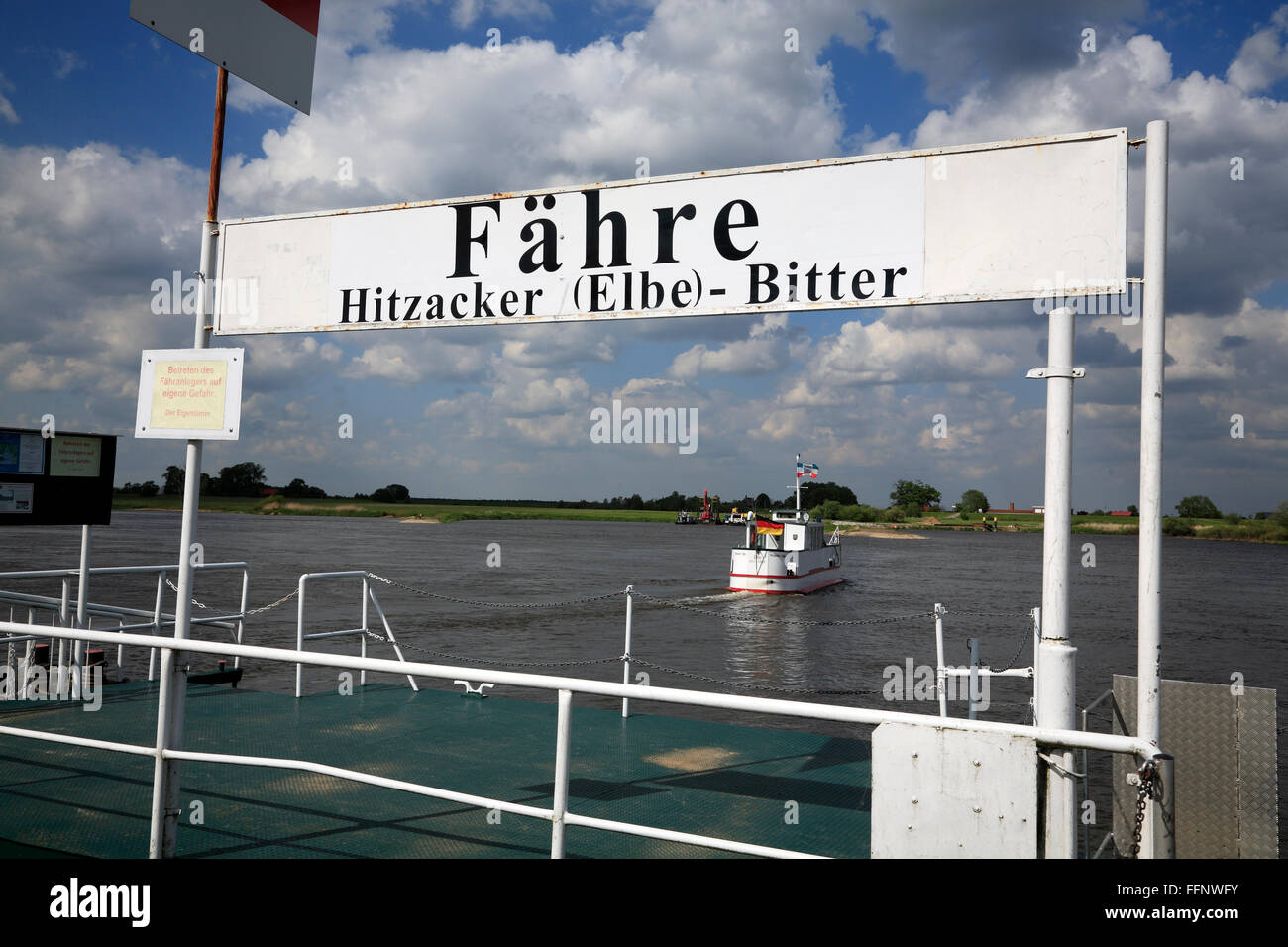 Ferry pier in Hitzacker / Elbe, Lower Saxony, Germany, Europe Stock Photo