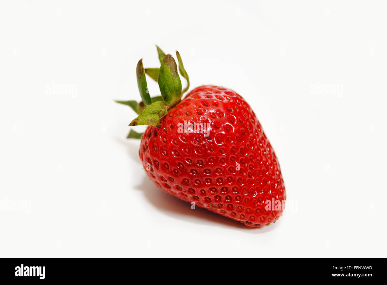 Isolated Ripe Red Strawberry on a White Background Stock Photo
