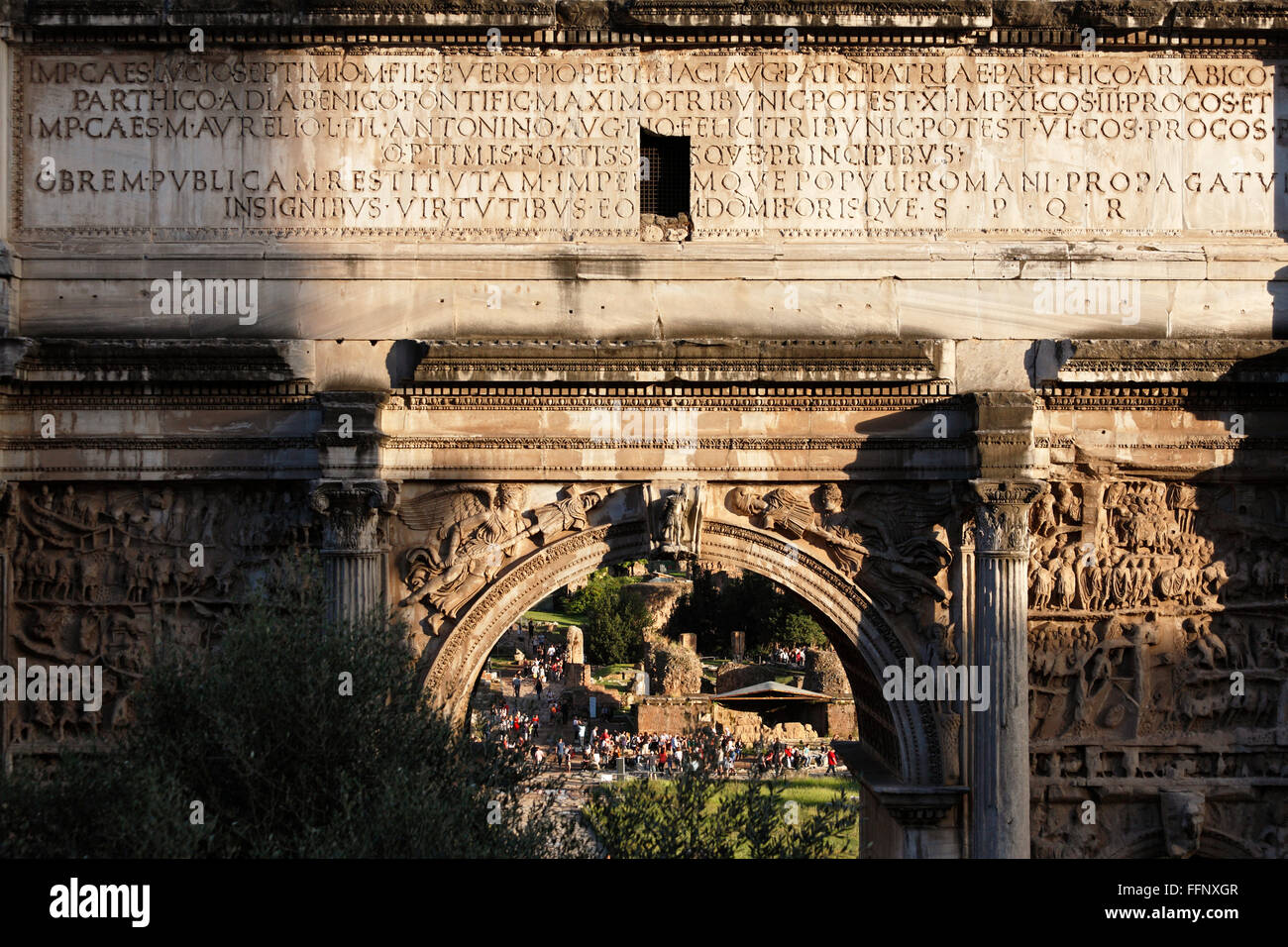 Septimius Severus Arch, Roman Forum, Rome, Lazio, Italy Stock Photo